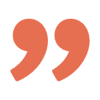 Red quotation marks on black background